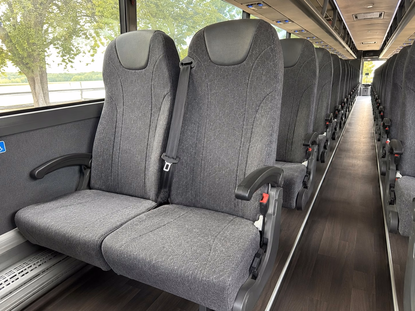 56 passenger charter bus inside