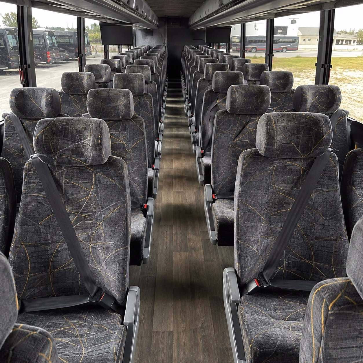 56 passenger charter bus interior